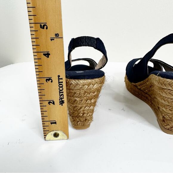 Viscata Calella Wedge Sandals Womens 36 Navy Blue Slingback Espadrilles - Picture 12 of 13